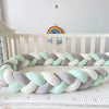 Tour de lit tressé vert blanc gris ShareTour déco chambre - Bébé Lova