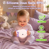 Infographie du silicone doux sans BPA de la veilleuse axolotl, non toxique et doux pour la peau de bébé - Bébé Lova