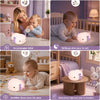 Infographie des usages de la veilleuse axolotl : accompagner bébé, veilleuse de nuit, lumière douce et décoration de chambre - Bébé Lova