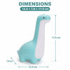 Infographie des dimensions de la veilleuse dinosaure : 12,4 × 7,8 × 17,5 cm - Bébé Lova