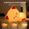 Veilleuse chat avec trois niveaux de luminosité pour un éclairage de nuit personnalisé - Bébé Lova